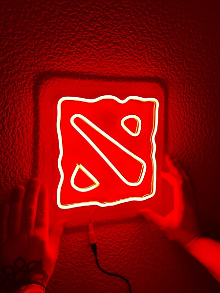 Неоновая вывеска "Dota"
